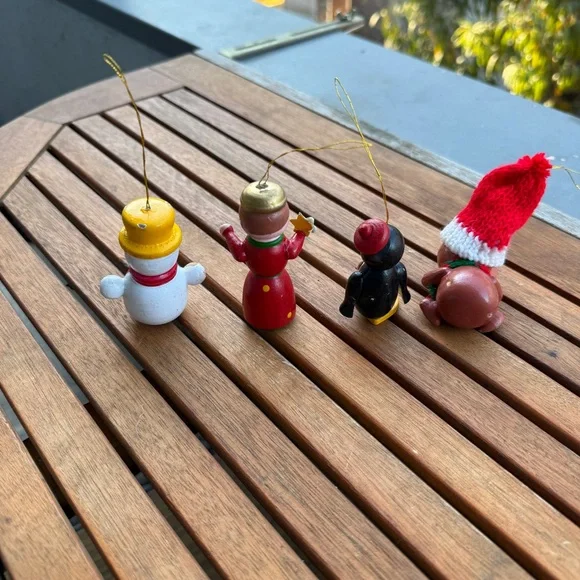 Set Of Vintage‎ Wooden Christmas Tree Ornaments - Picture 4 of 4